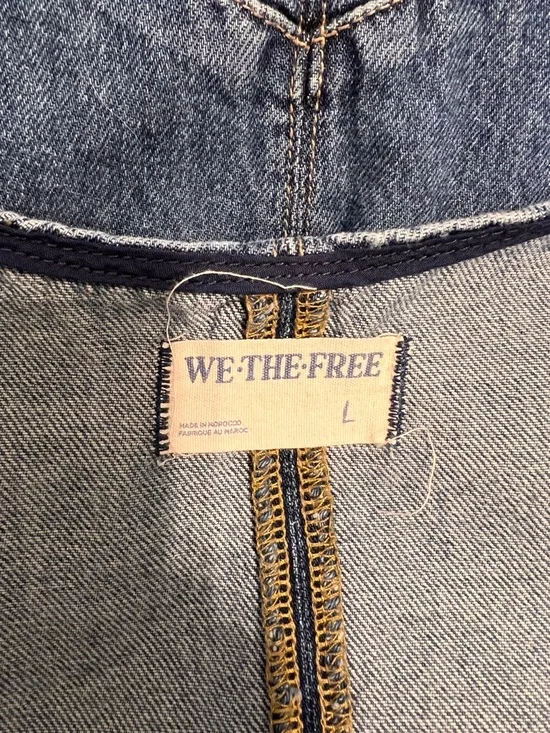 NEW WE THE FREE FREE PEOPLE HIGH ROLLER SHORTALL DENIM ROMPER ✨ - Picture 4 of 4
